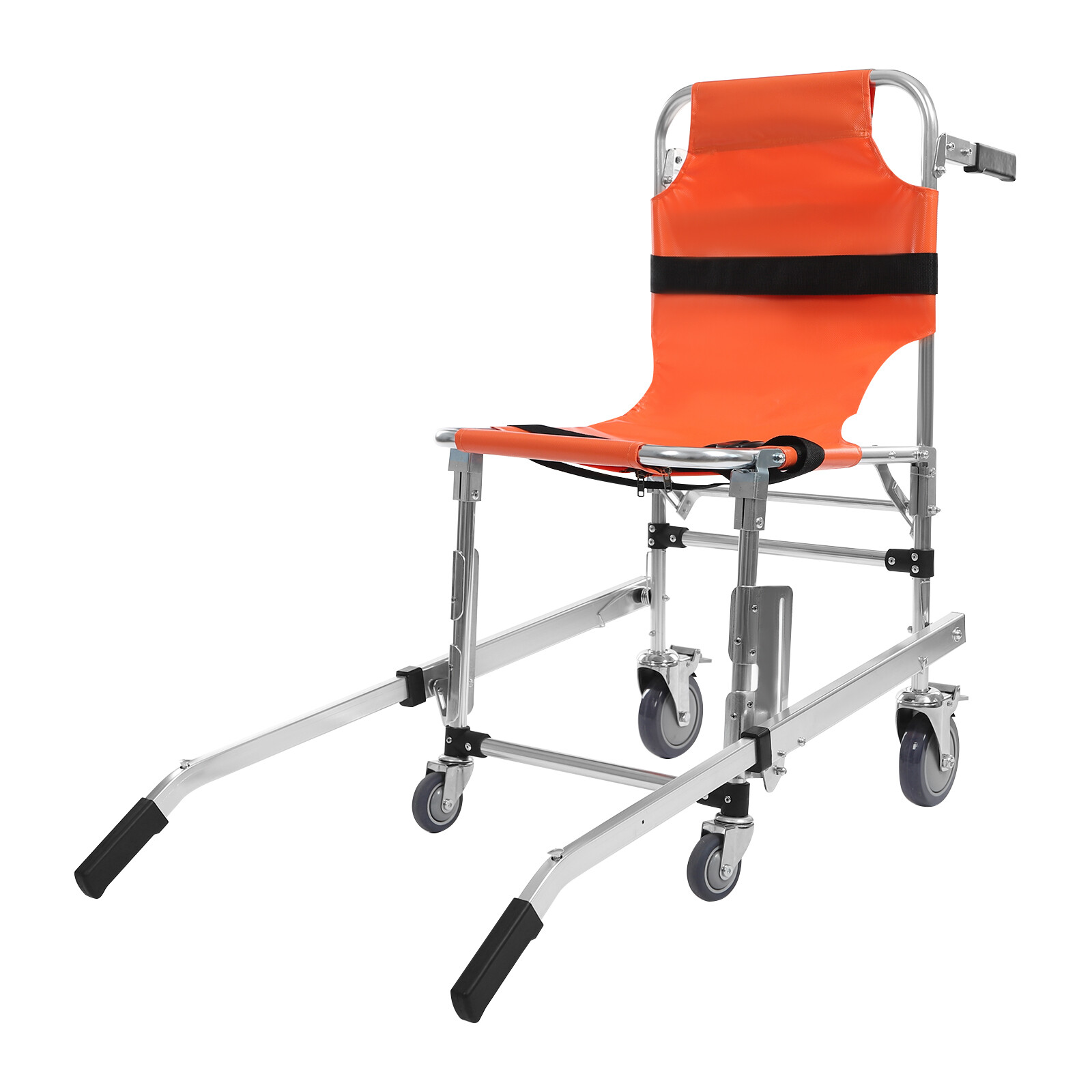 160kg Load Emergency Stair Climbing Wheelchair Foldable Transport Chair Orange