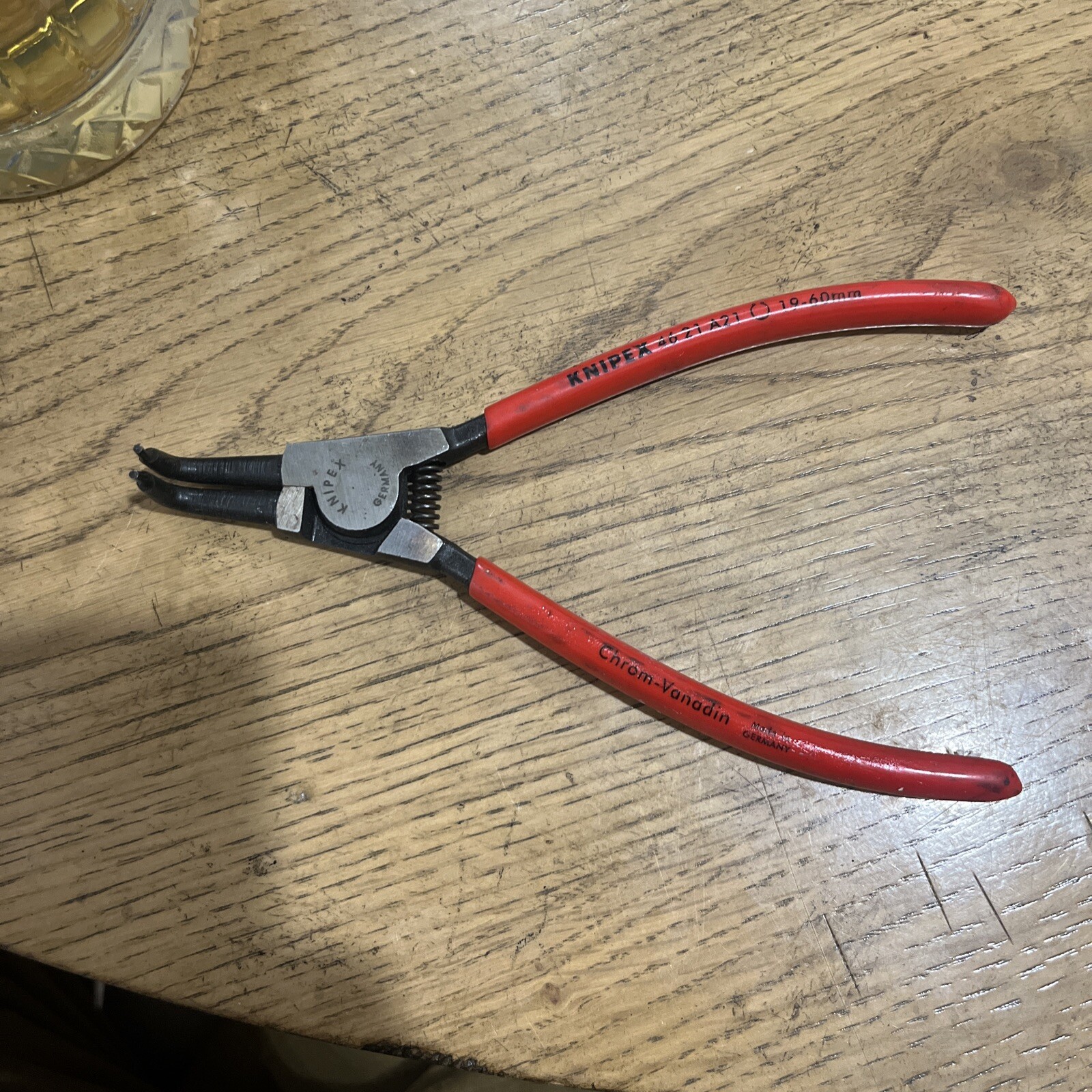 USED, KNIPEX 19-60MM SNAP RING PLIERS. #46 21 A21 , W-GERMANY