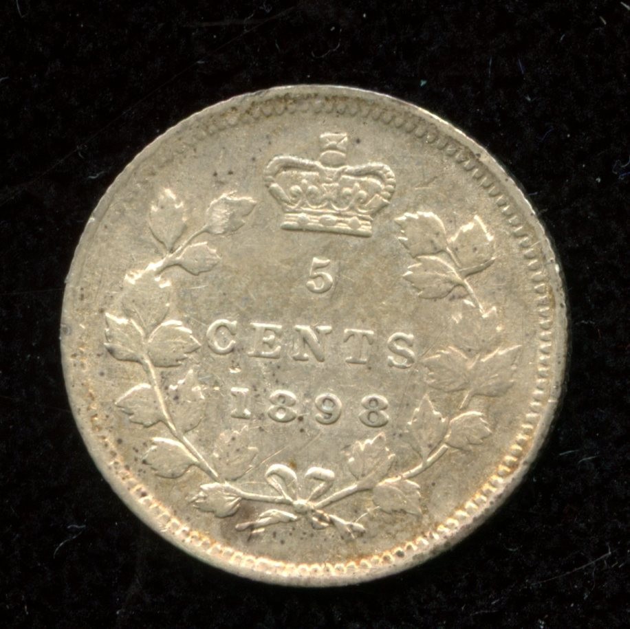1898 Canada Five Cents - Extremely Fine Condition