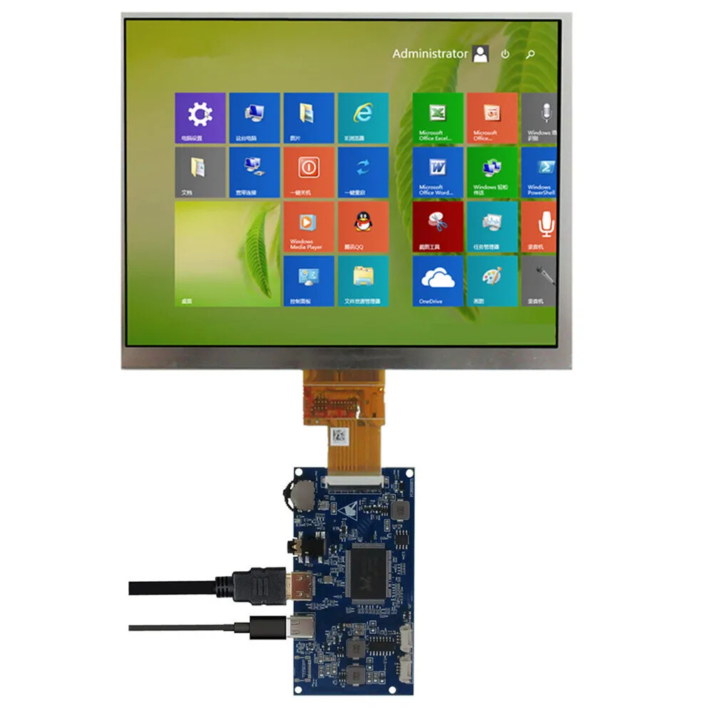 8 Inch HJ080IA-01E IPS 4:3 LCD Screen DIY Type-c Mini HDMI Driver Control Board