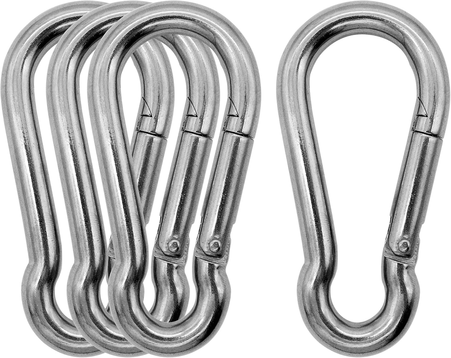 Marine Grade 316 Stainless Steel Carabiners -3.15 inch Heavy Duty, Durable & ...