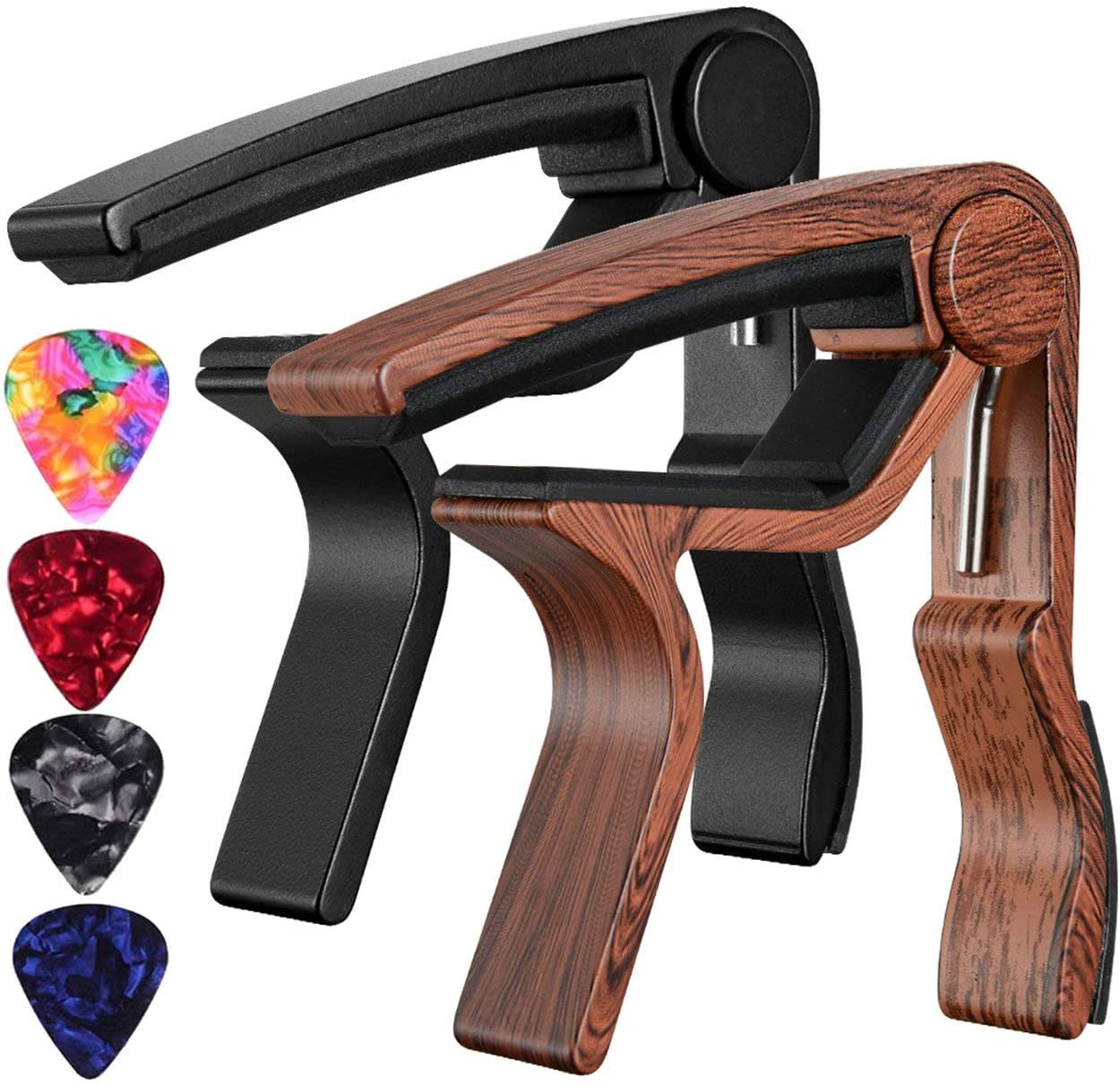 Capo Guitar Capo 2 Pack Capo Metal Wood Kapo Clamp Acoustic Electric Guitar Bass