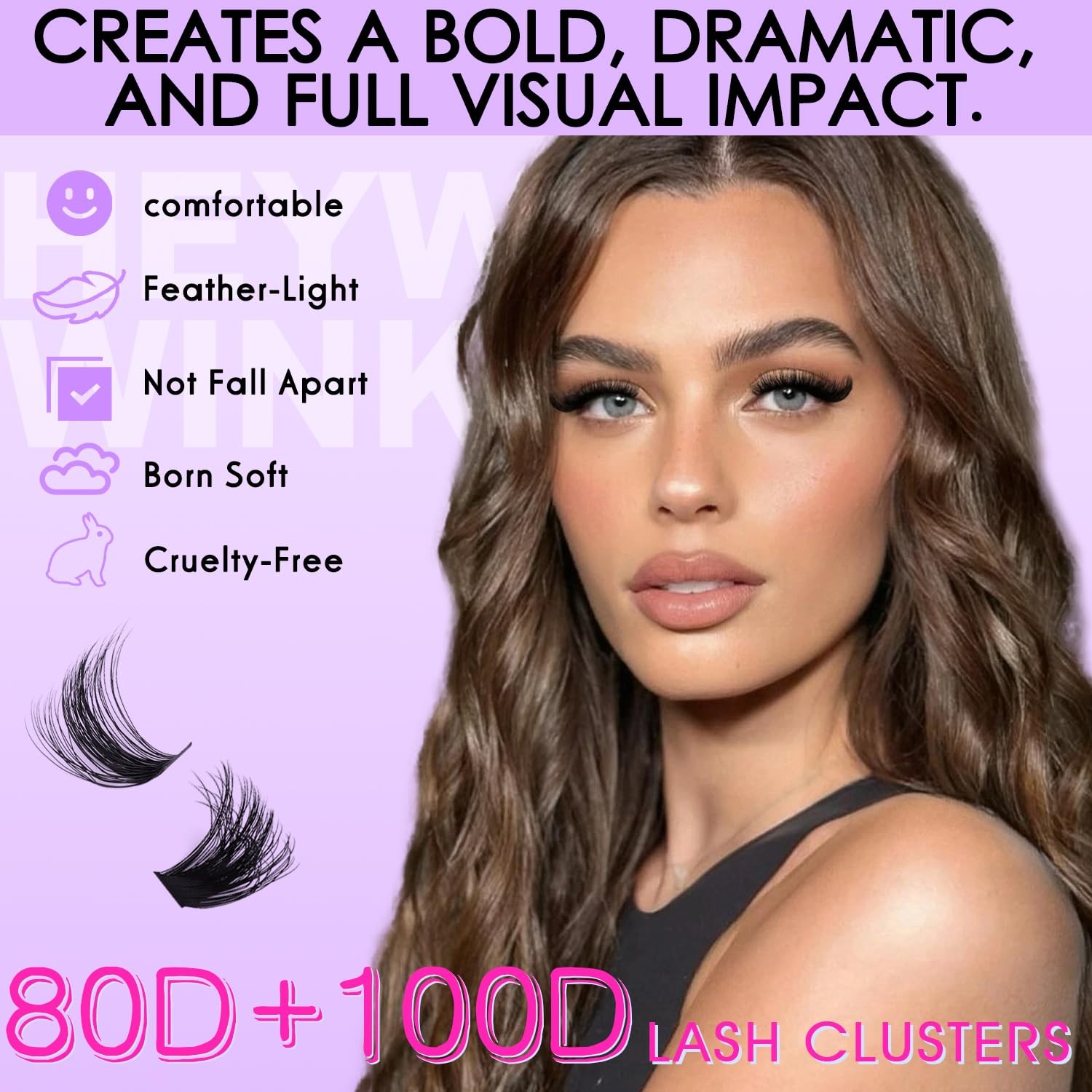 Lash Clusters Kit 80D 100D Individual Lashes D Curly Cluster Eyelash Extensio...