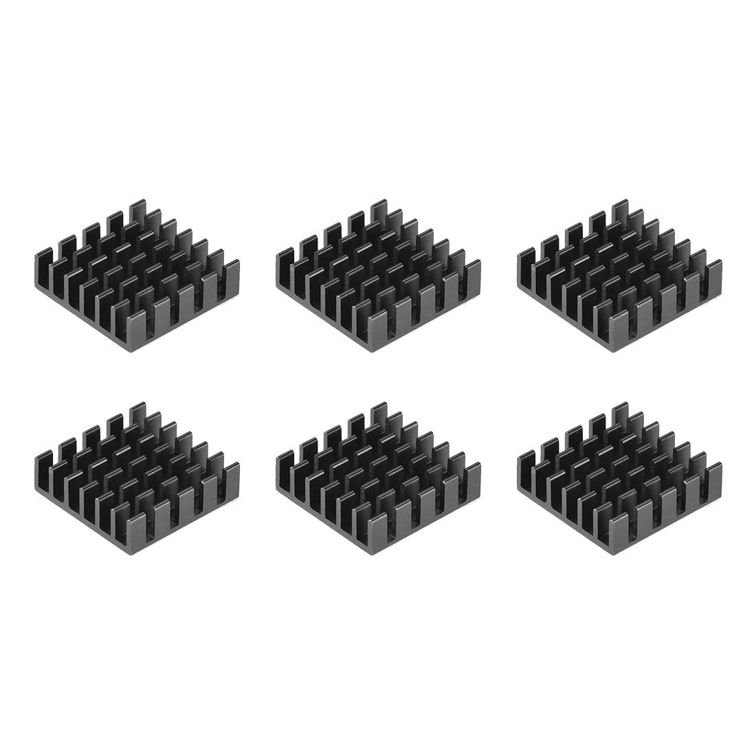 uxcell 6x20x20mm Black Aluminum Heatsink Thermal Adhesive 20x20x6mm,