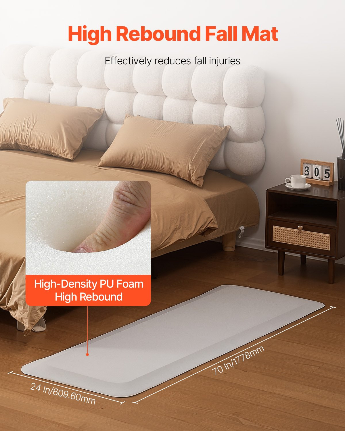 Fall Mat for Elderly, Patients (24 x 70 inch)