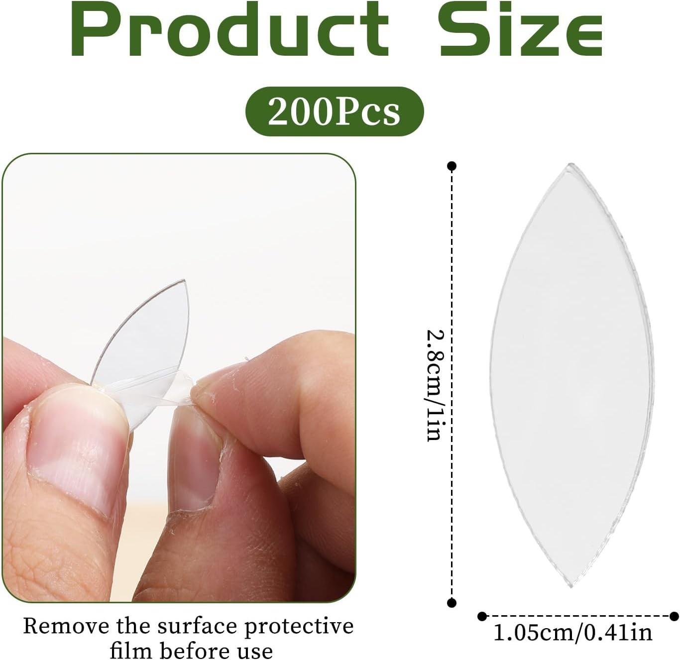 Leaf Shape Small Mirrors for Crafts, 200pcs 0.5x1 Inch Craft Transparent