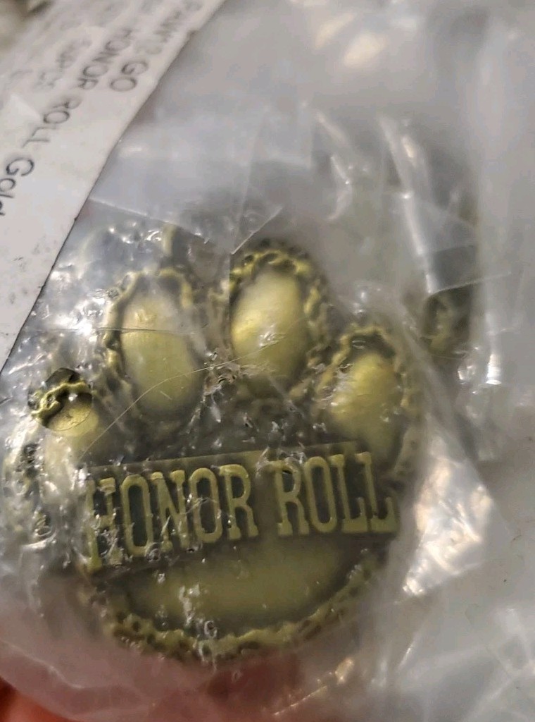 Jones School Supply PAW12GO "A" Honor Roll Paw Medal 1.75" Across 50 Pack