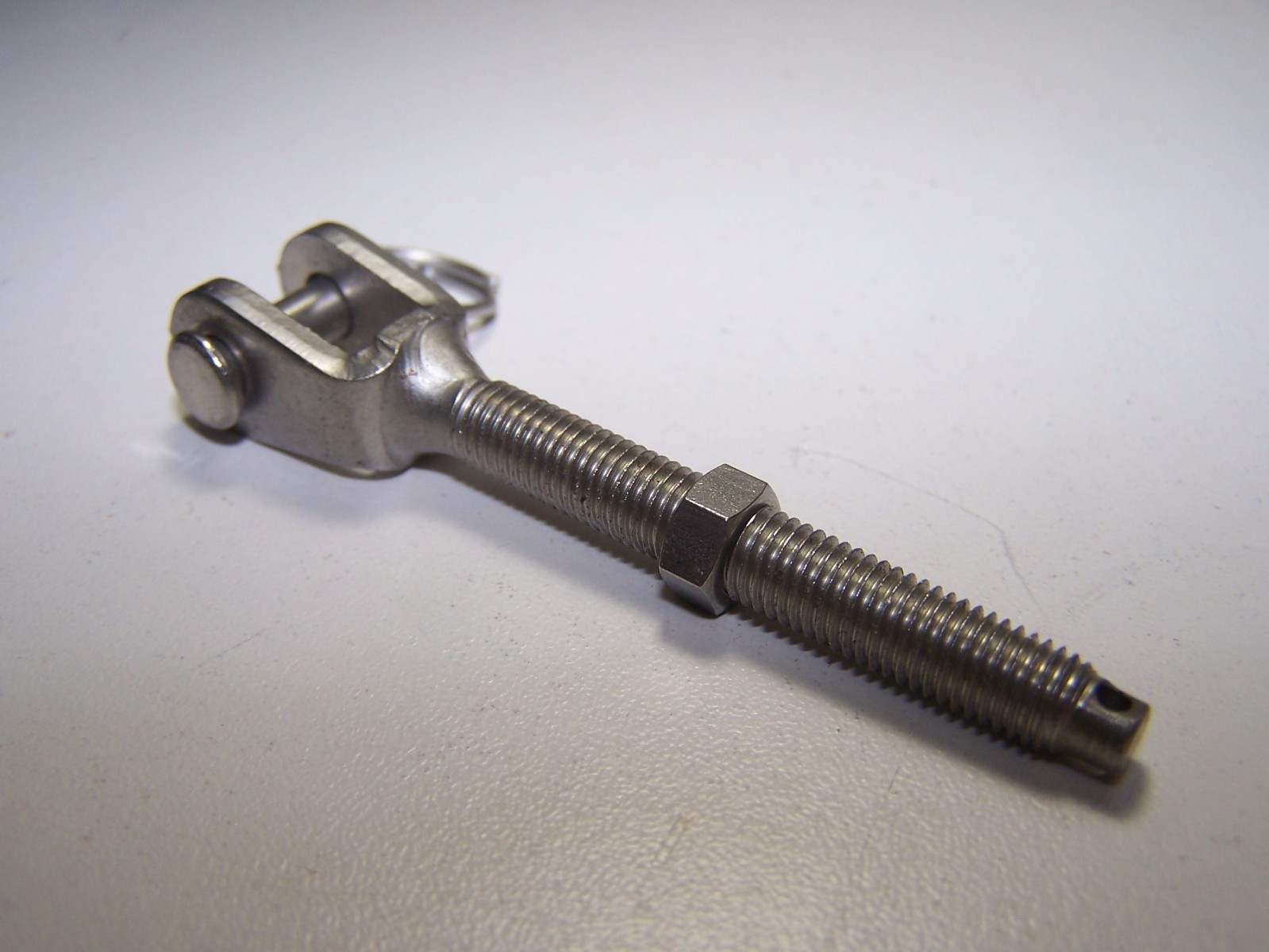 Stainless Steel Jaw End Terminal w/ Screw 3/16" Threaded End 3/16" Inch Pin w/h
