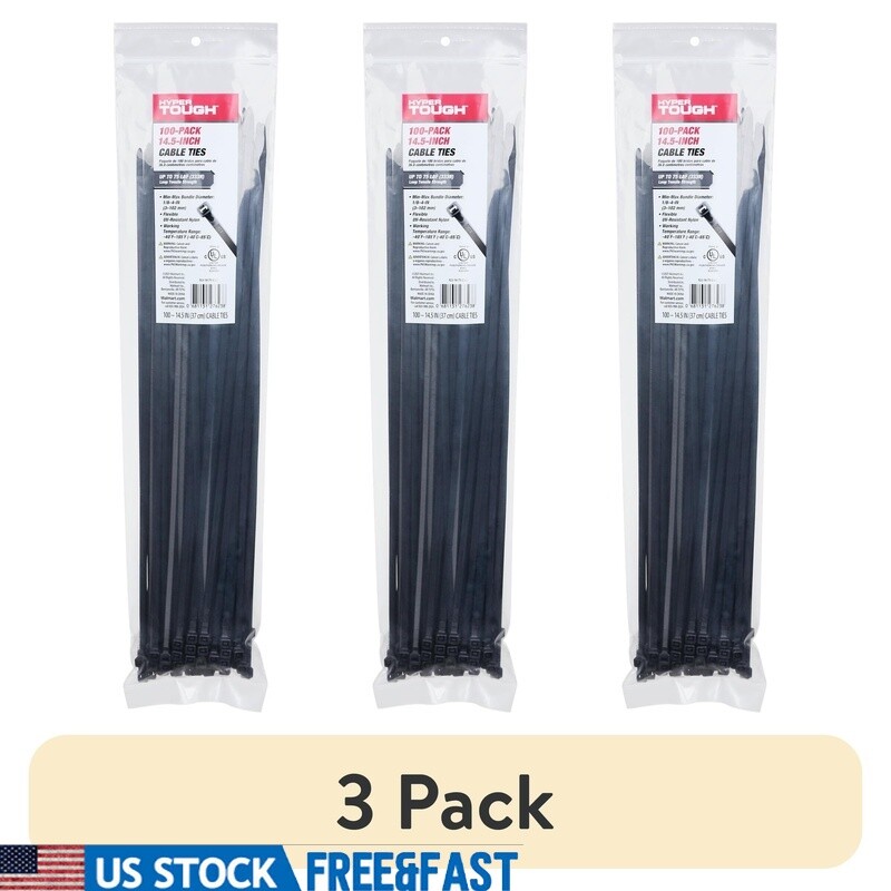 75lb Cable Ties UV Resistant 100 Count Durable Nylon Cable Organization New