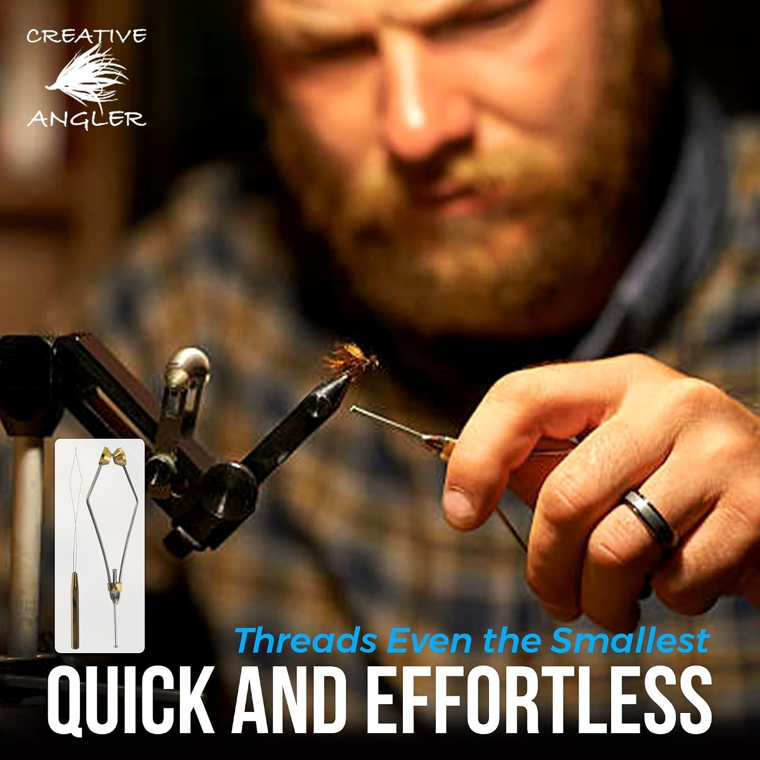 Versatile Fly Tying Combo: Stainless Steel Bobbin and Threader for All Patterns