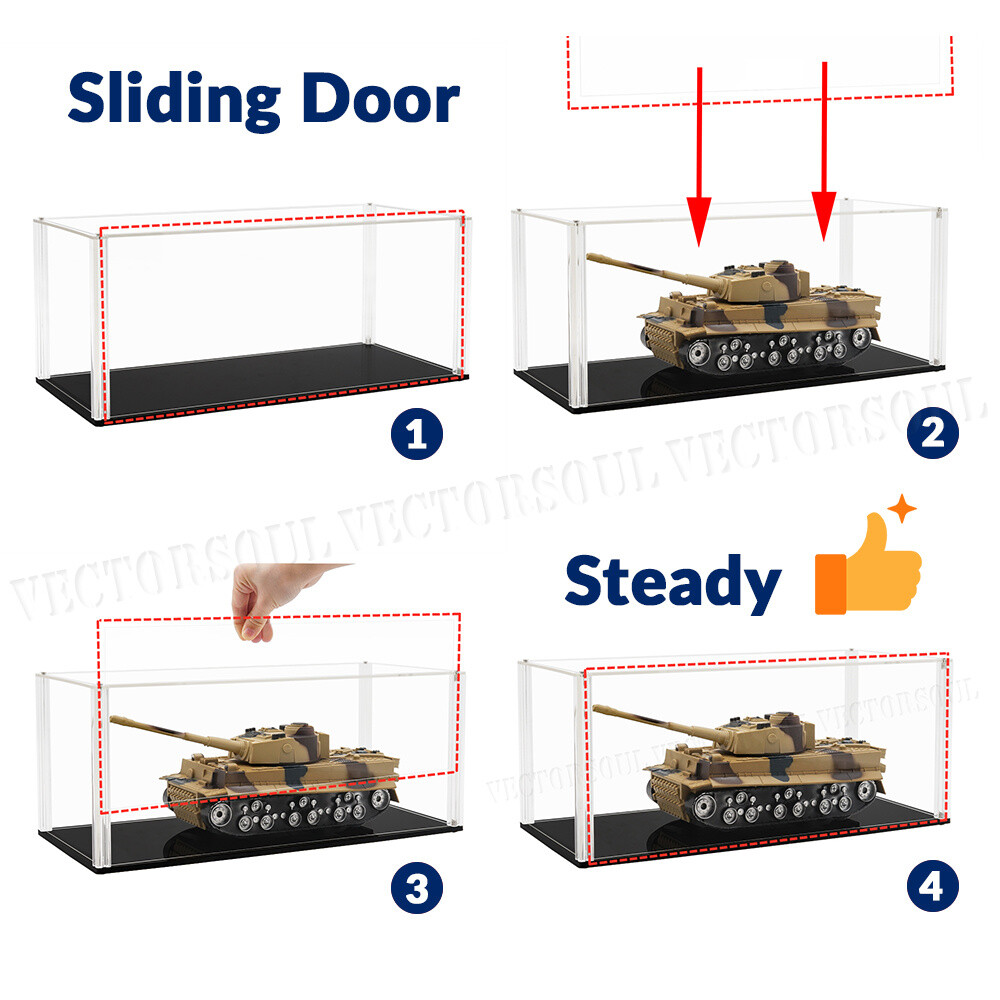 20" Large Acrylic Display Case Dustproof Clear Box Action Figures Self-Install