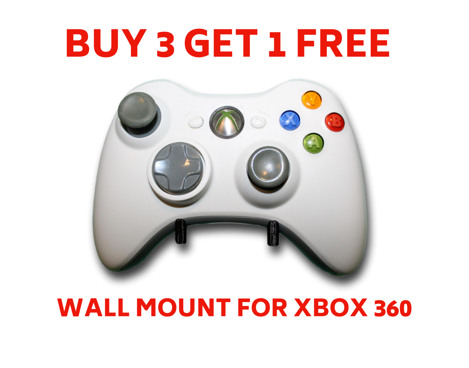 BUY 3 GET 1 FREE| XBOX 360 Controller Wall Mount/Display, Damage-Free, Microsoft
