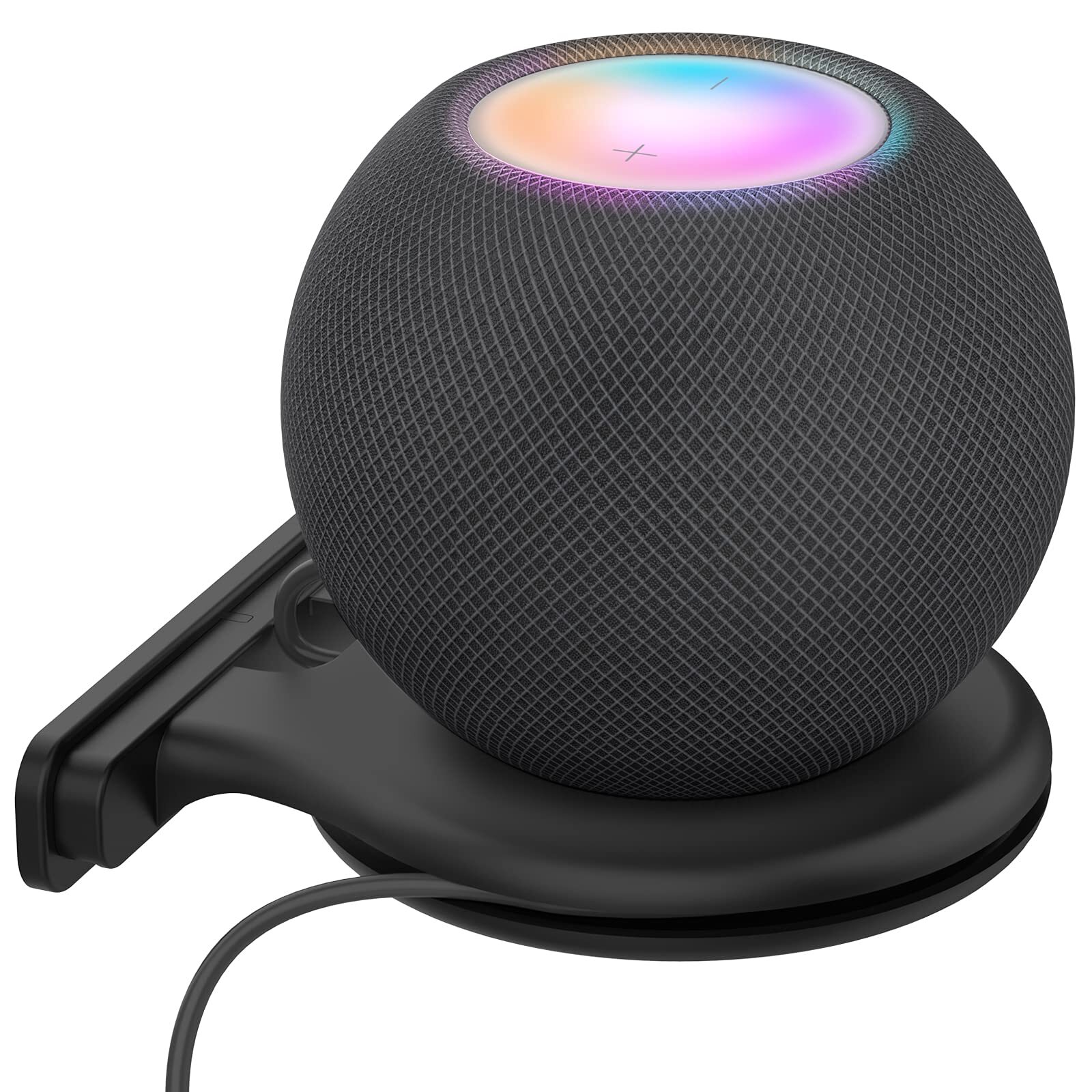HomePod Mini Wall Mount Holder ABS Stand Built-In Cord Management Black