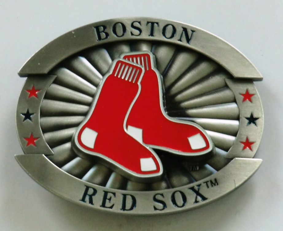 Boston Red Sox Over-sized 4" Pewter Metal Belt Buckle MLB Licensed