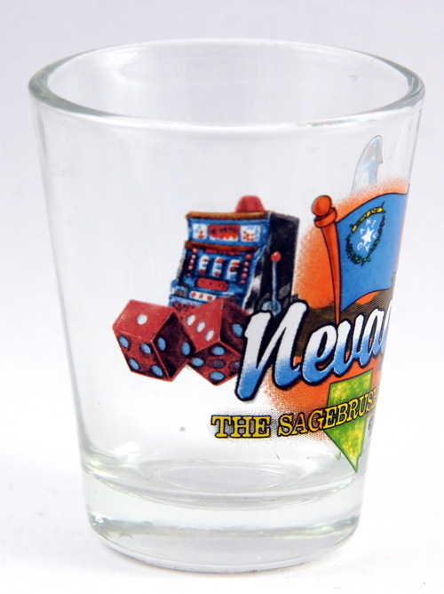 NEVADA SAGEBRUSH STATE ELEMENTS SHOT GLASS SHOTGLASS