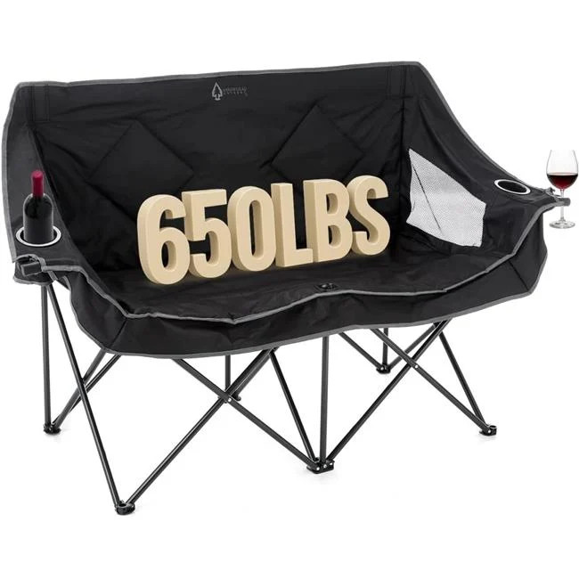 Arrowhead Outdoor KKS0340U Portable Duo Camping Chair Charcoal Black