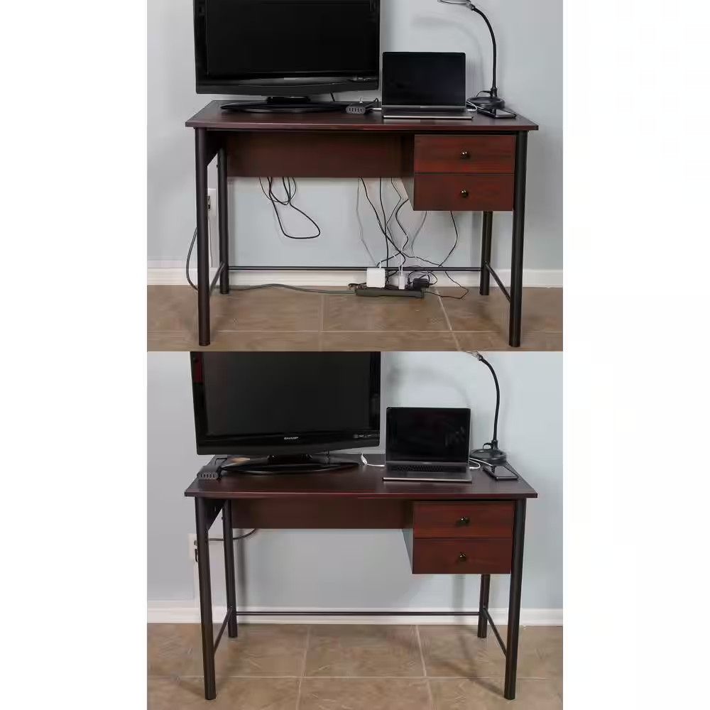 32 In. Wire Tray Desk Cable Organizer, Black