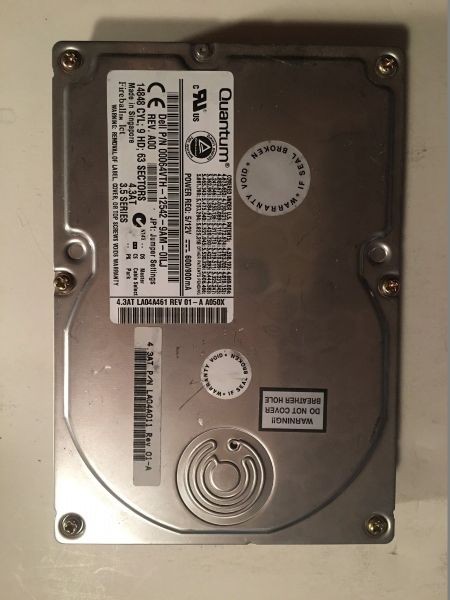 4.3gb hdd, la04a461 rev 01-n a050x, dell p/n 00064vth-12542, la04a011
