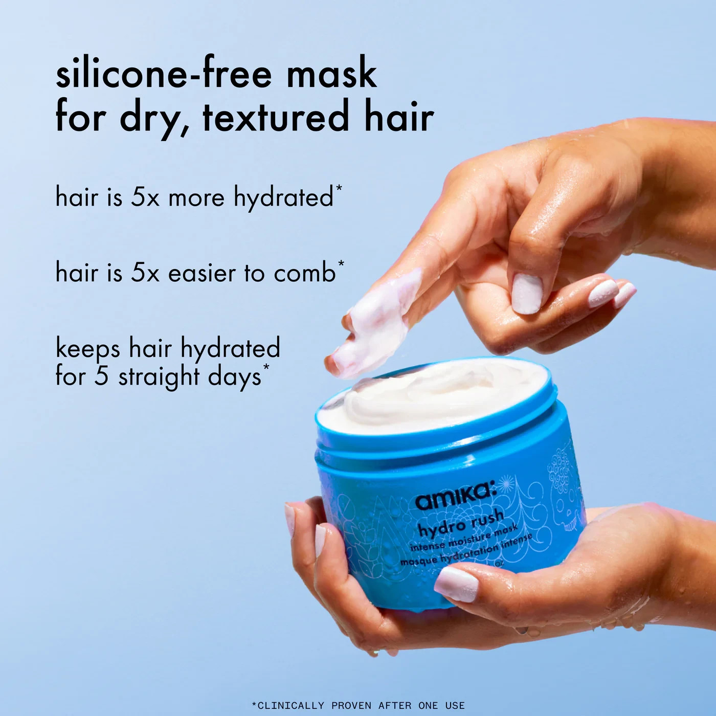 Amika Hydro Rush Intense Moisture Shampoo & Conditioner + Mask Trio Set