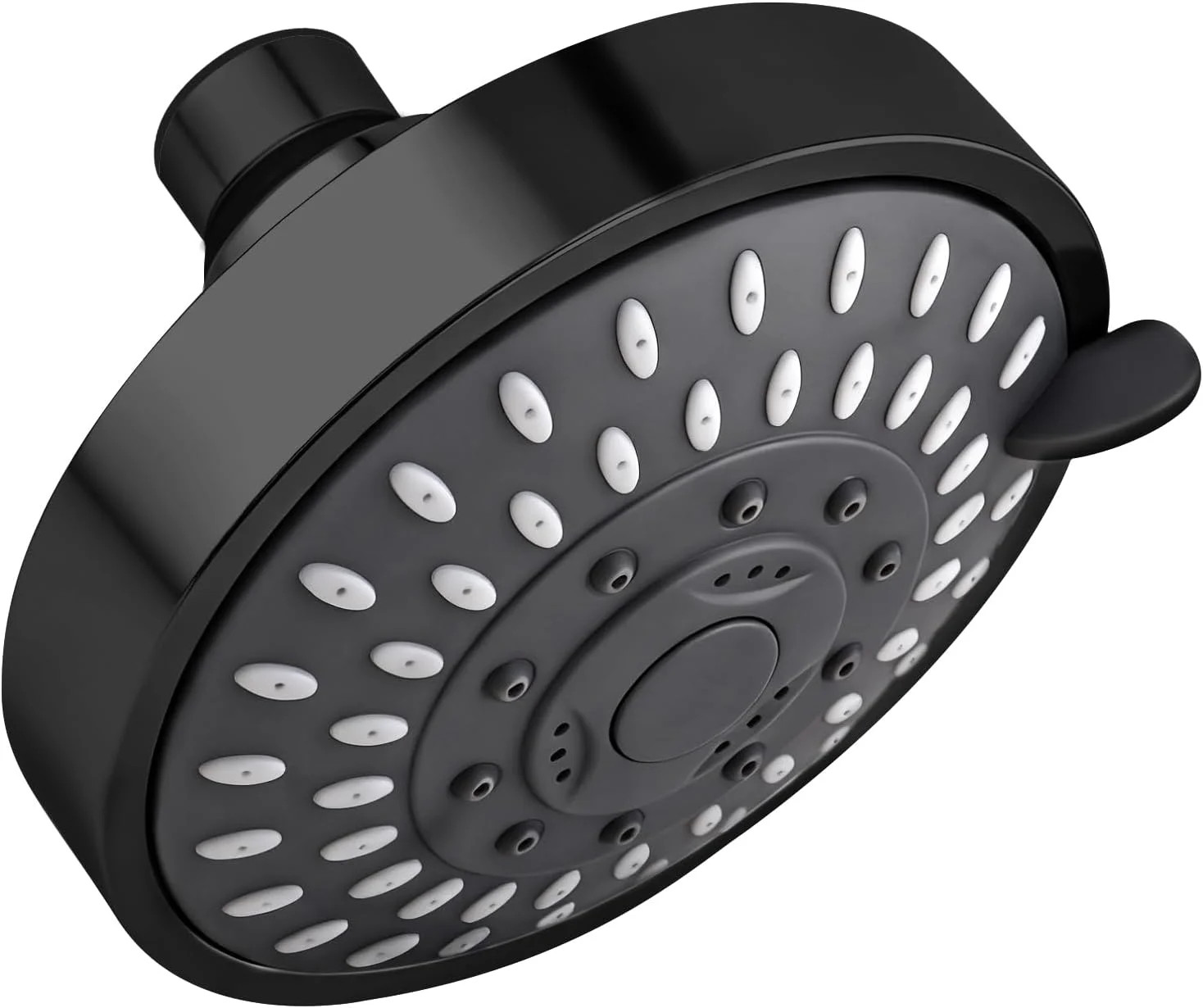 High Pressure Shower Head 5 Spray Modes 4 Inch Rain Showerhead Black