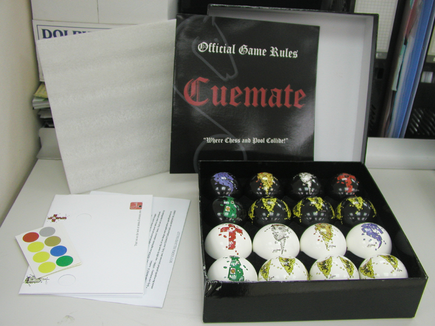 Vigma Billiard Ball Set CUEMATE Game Play Chess on a Pool Table with Rulesbook