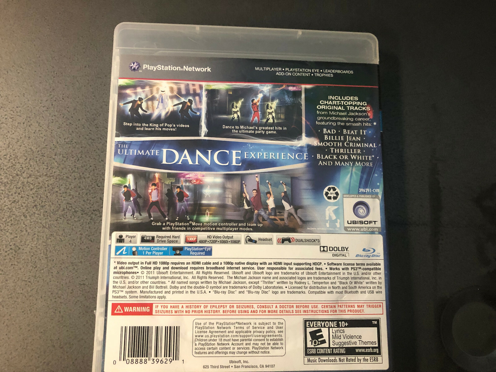 Michael Jackson: The Experience (Sony Playstation 3, 2011) Tested Working!!!!!