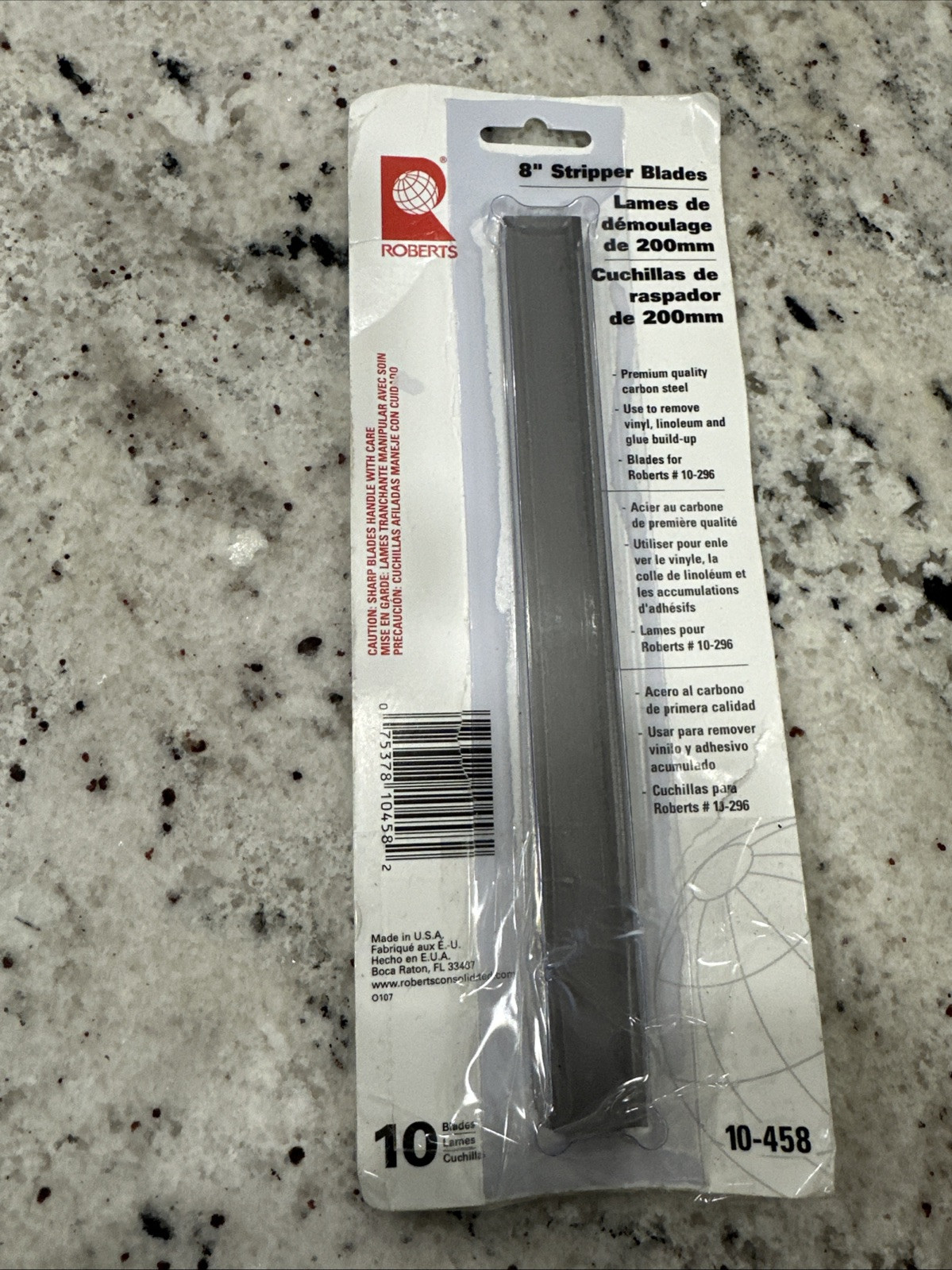 Roberts 10-458 Scraper Blade,8 In,Pk10 New.