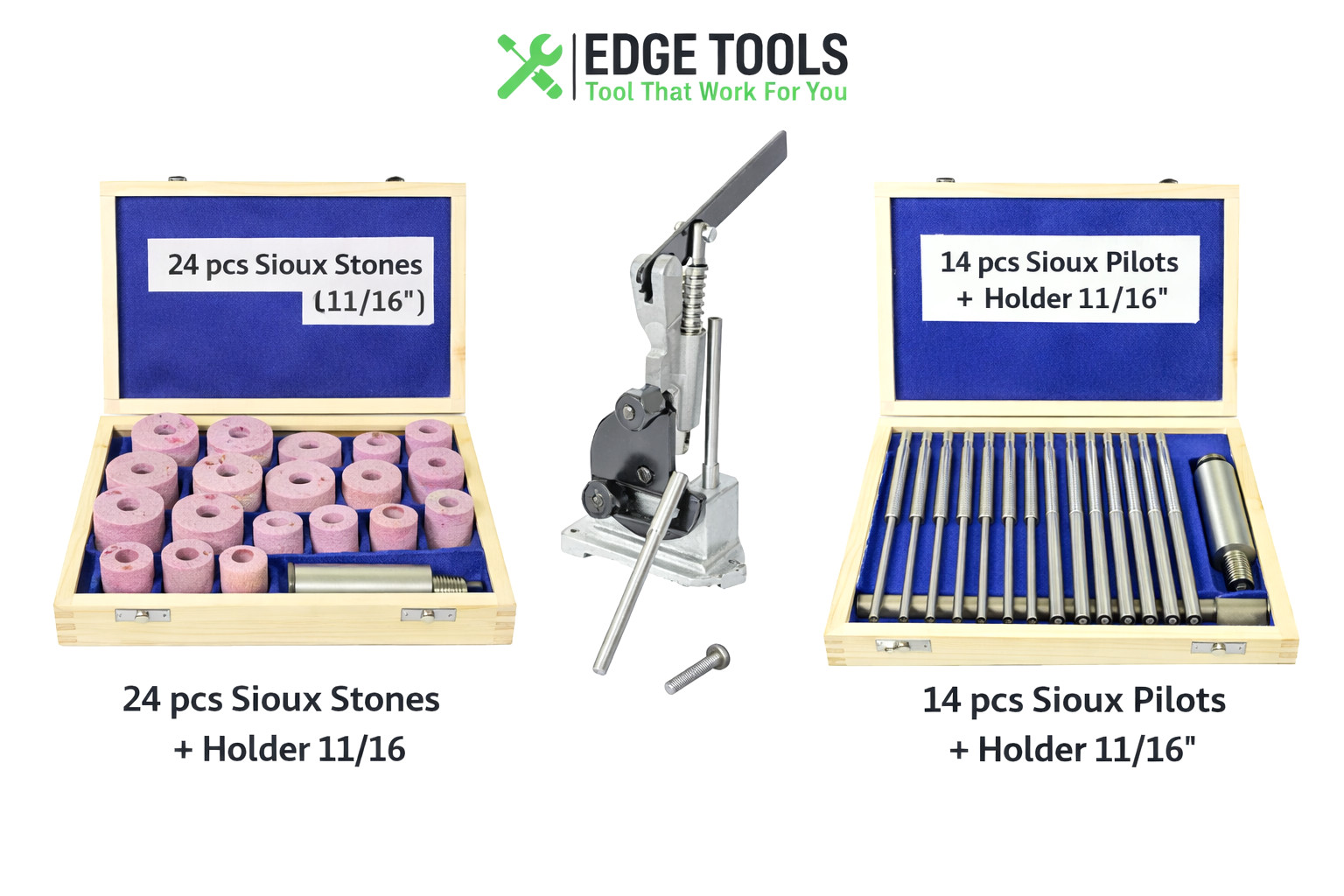 New Valve Seat Grinding Stones 24 Pc With Stone Dresser & 14 pcs Pilots +Holder