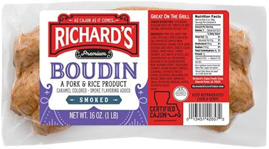 Richard's Smoked Boudin 16 Oz (4 Pack)