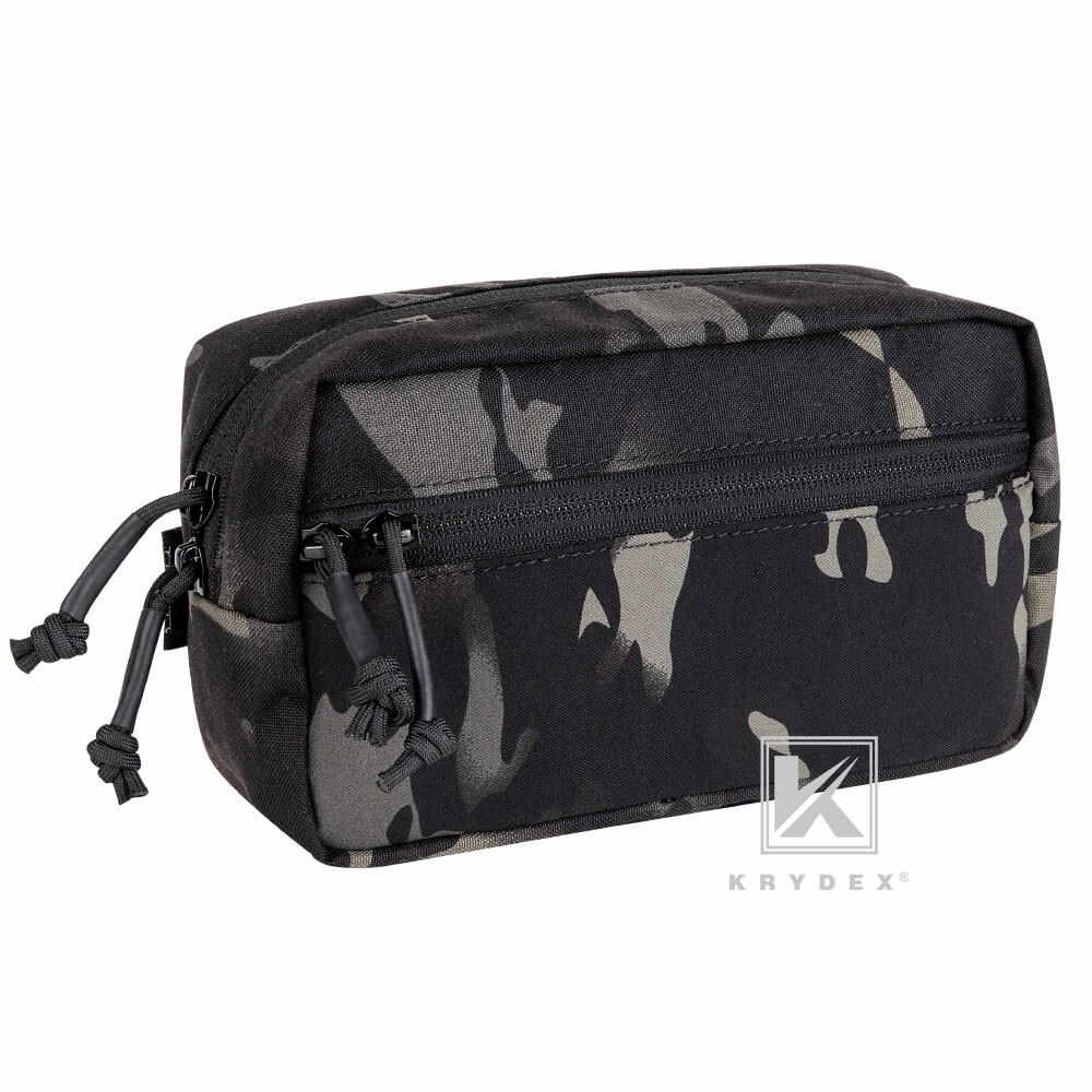 KRYDEX Tactical Drop Pouch SACK Chassis Hook & Loop For Chest Rig Black MC Camo