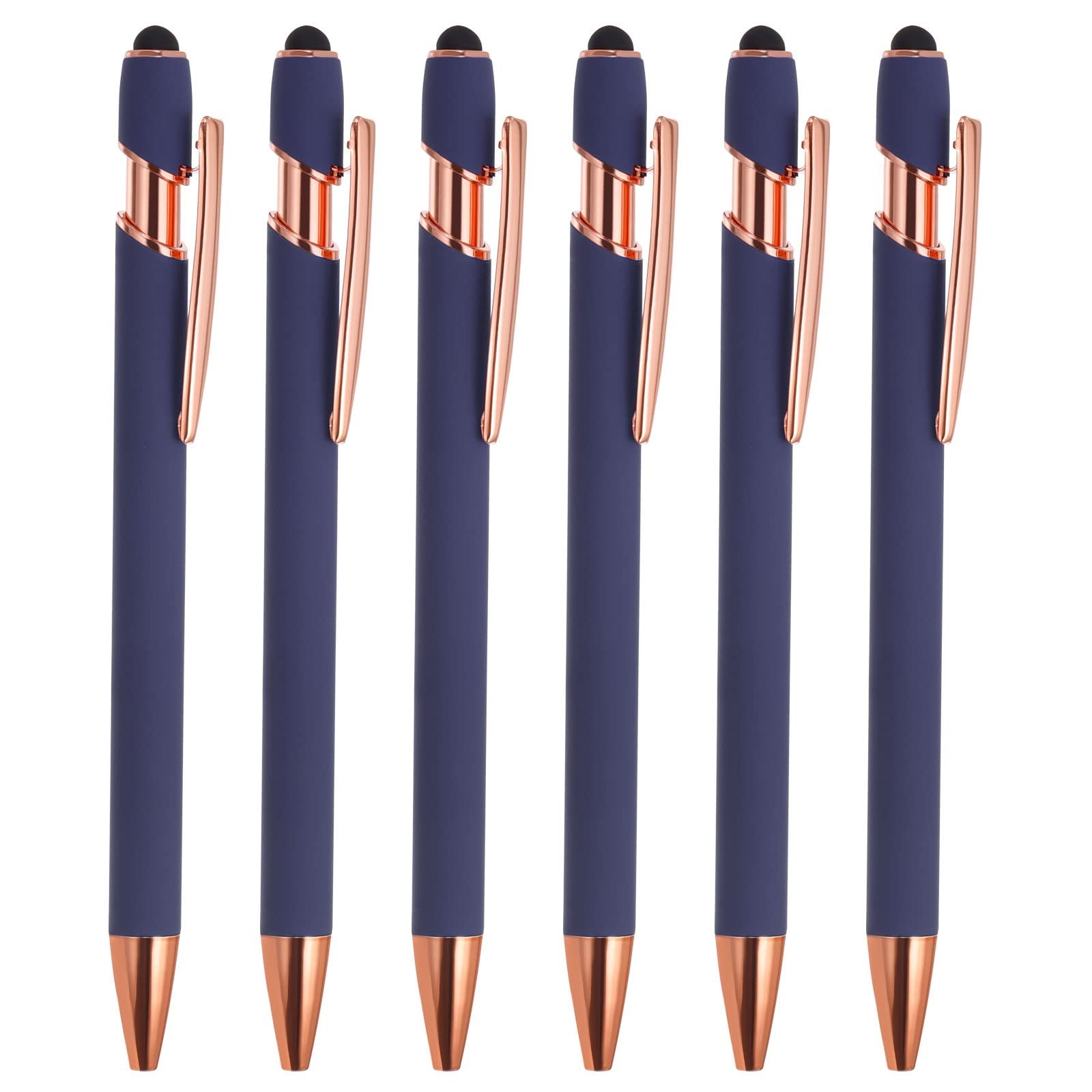 PATIKIL Ballpoint Pen with Stylus Tip, 6 Pack 2 in 1 Metal Pen Black Ink 1.0m...