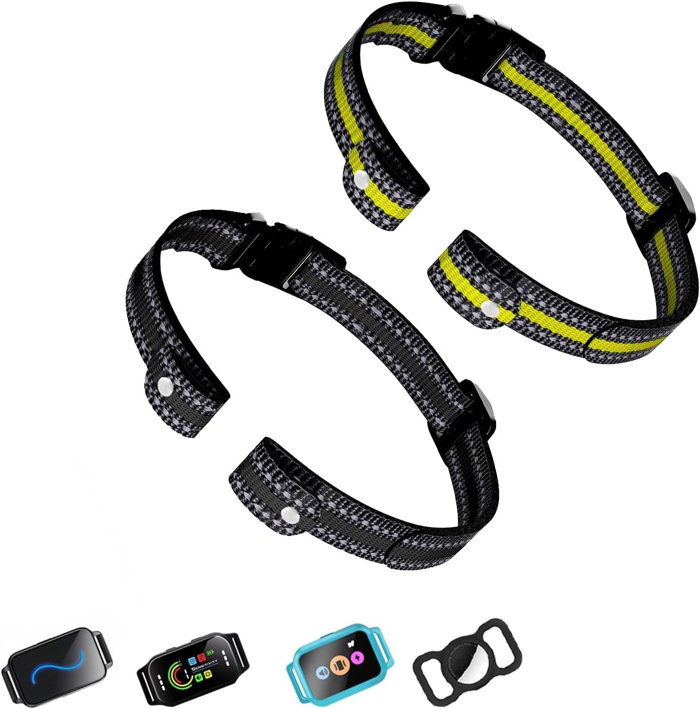 Dog Shock Collar Replacement Straps 2 Pack- Nylon Adjustable E-Collar with Secur