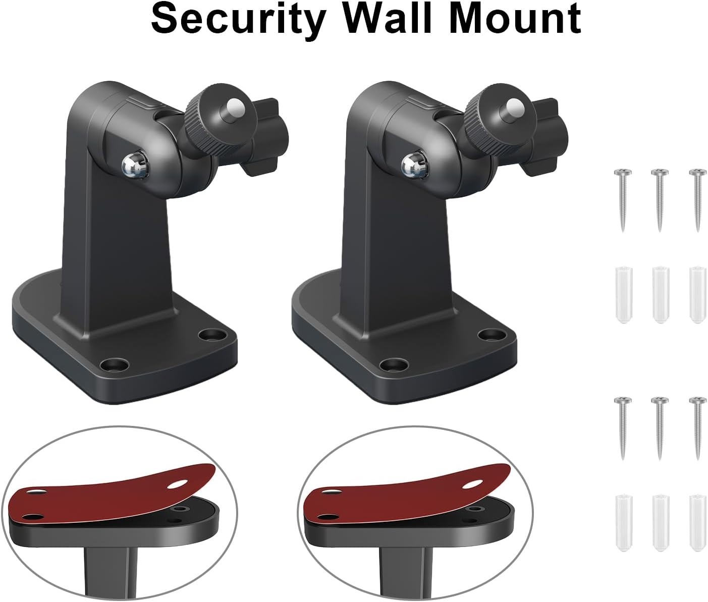 Weatherproof Aluminum Wall Mounts for Ring Cameras - 2-Pack Adjustable Bracket