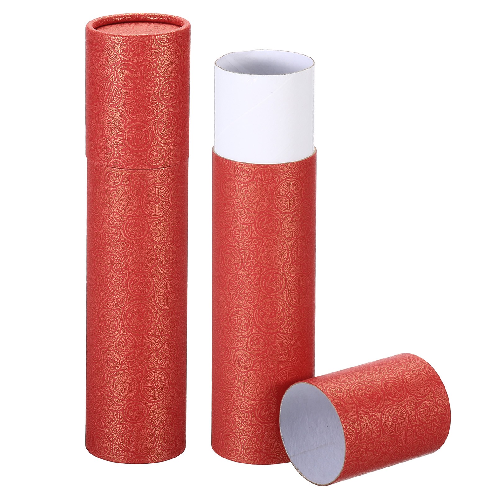 2"x9" Poster Tube, Photo Storage Tube Painting Tubes Mailing Tubes, Red 2pcs