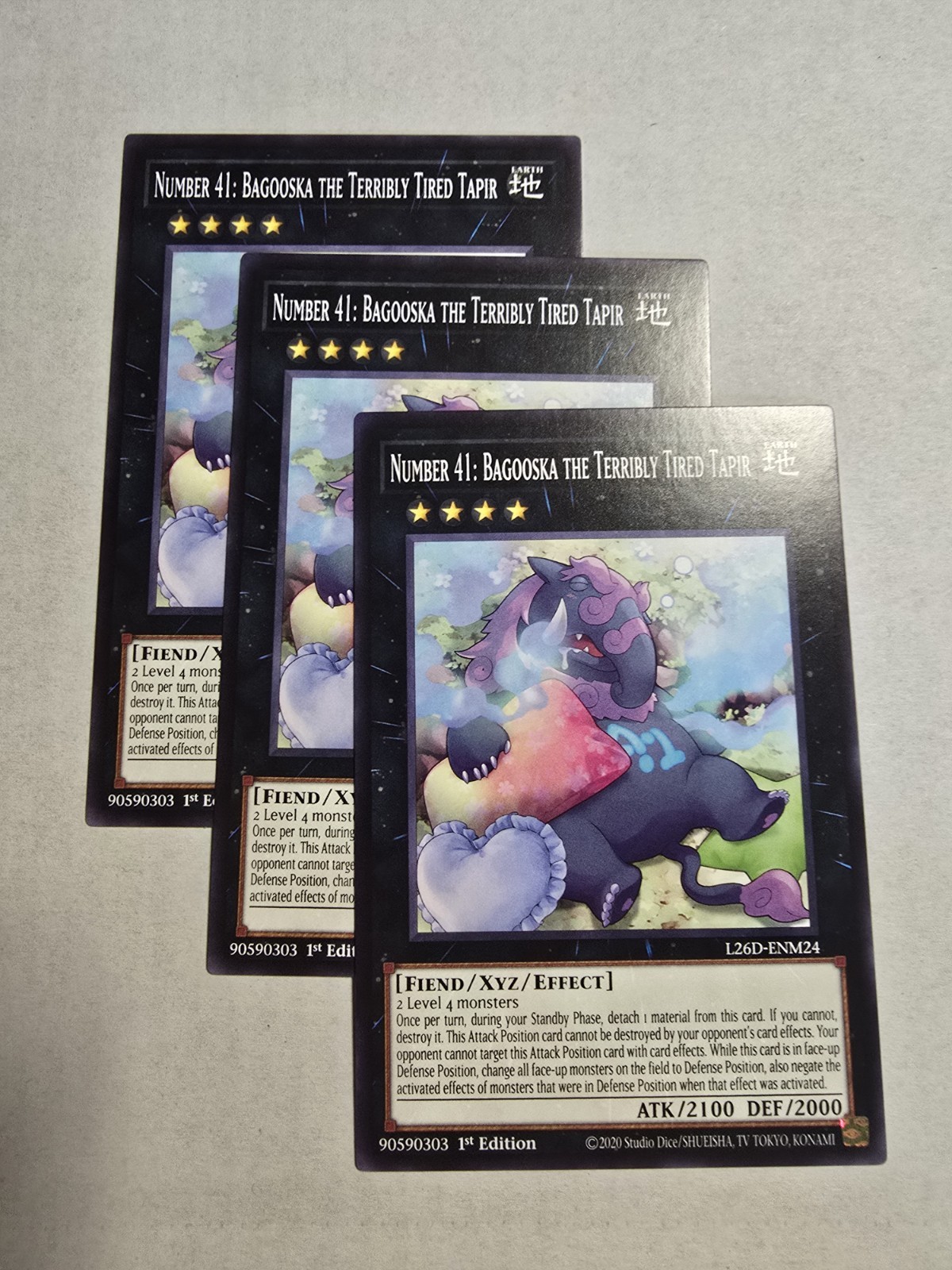 3x Number 41: Bagooska the Terribly Tired Tapir 1st Edition Common L26D-ENM24