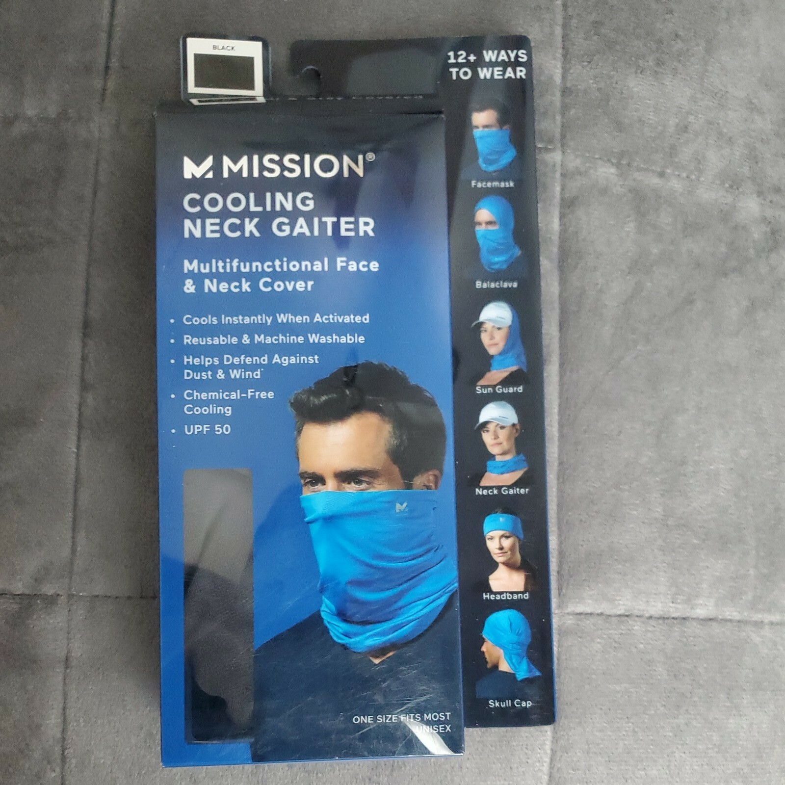 Mission Cooling Neck Gaiter Multifunctional Face & Neck Cover Black