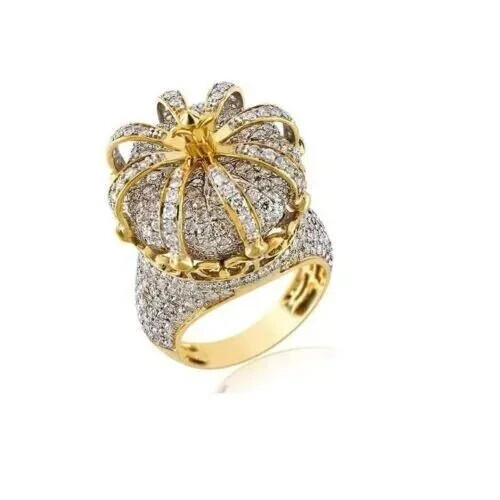 4ct Round Cut Lab Created Diamond ring 14k yellow gold plated
