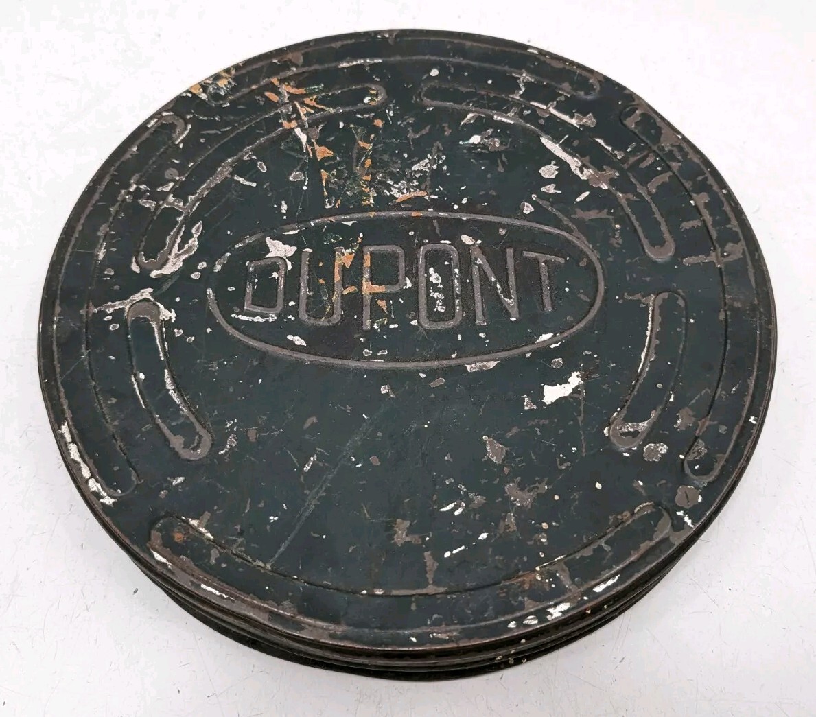 Vintage Dupont Large Logo Advertising Metal Film Reel Film Canister - Case Only