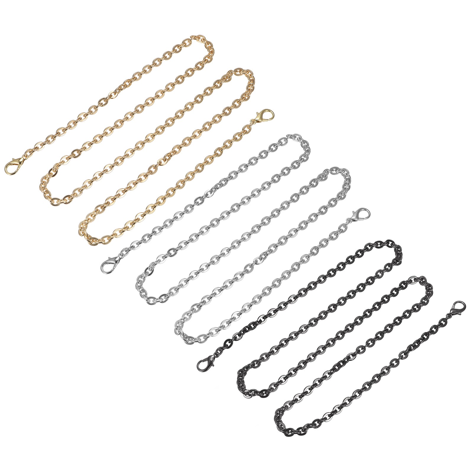 39"x0.22" Purse Chain Strap, 3Pcs Purse Handle Shoulder Strap(Silver+Gold+Black)