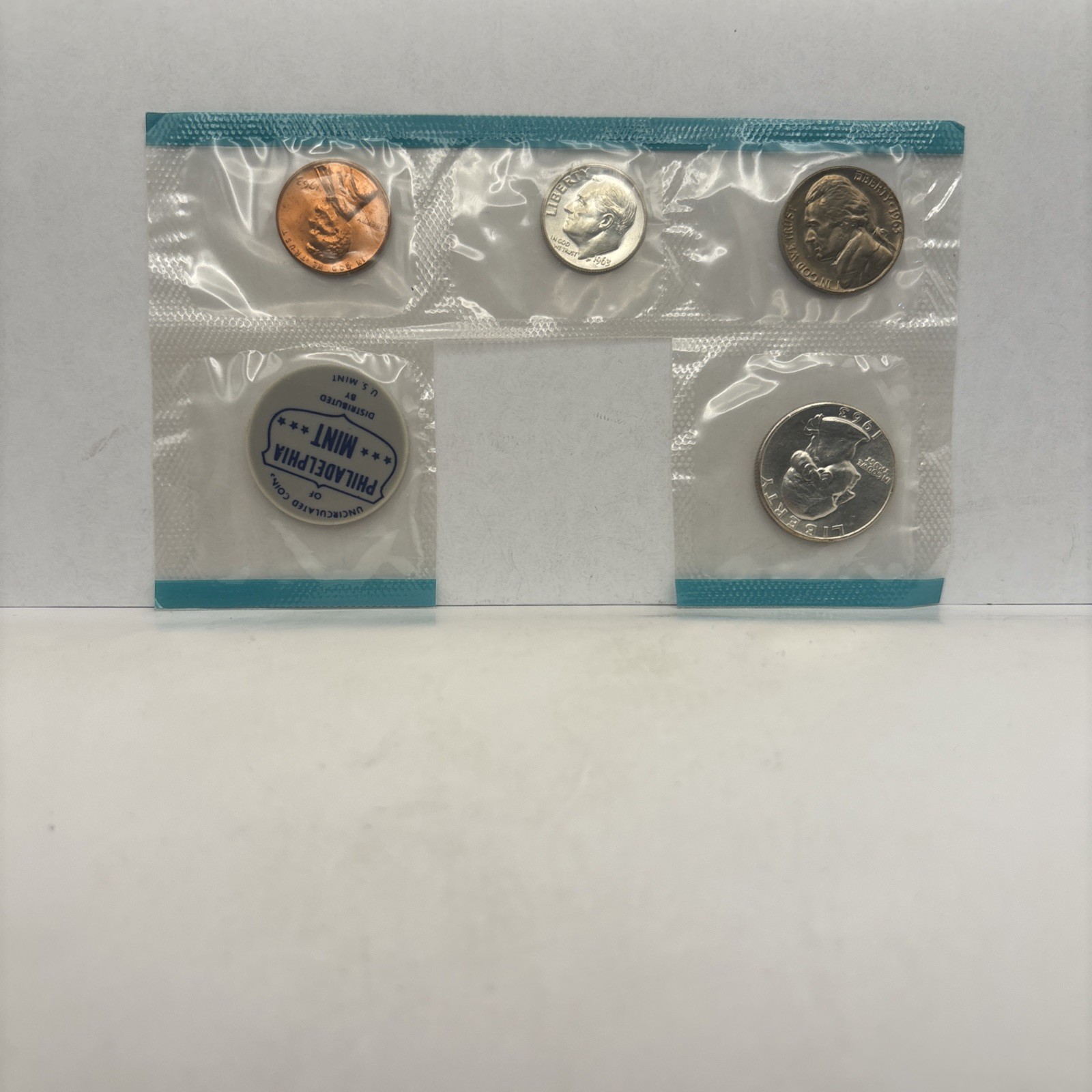 1963 Philadelphia Mint UNCIRCULATED Set Missing Half - 90% silver quarter & dime