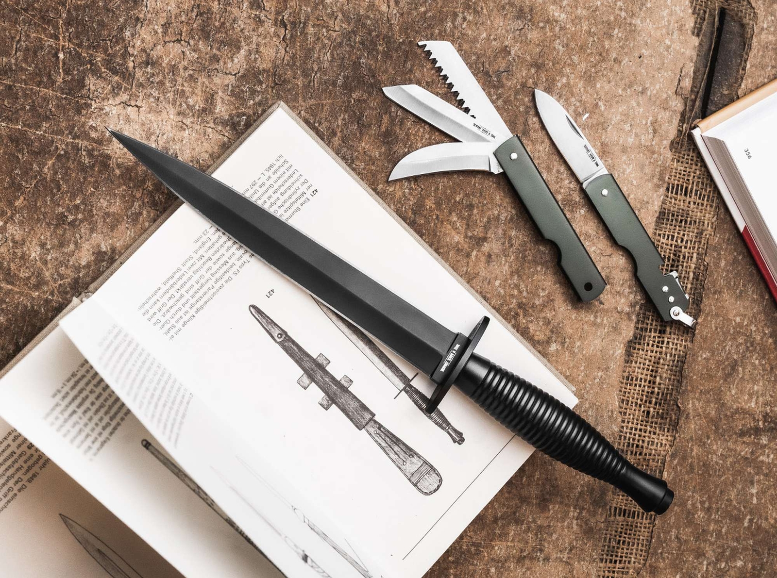 History Knife & Tool Commando Dagger Fixed Knife 7.09" Blade 420 Black ✔️02HY002