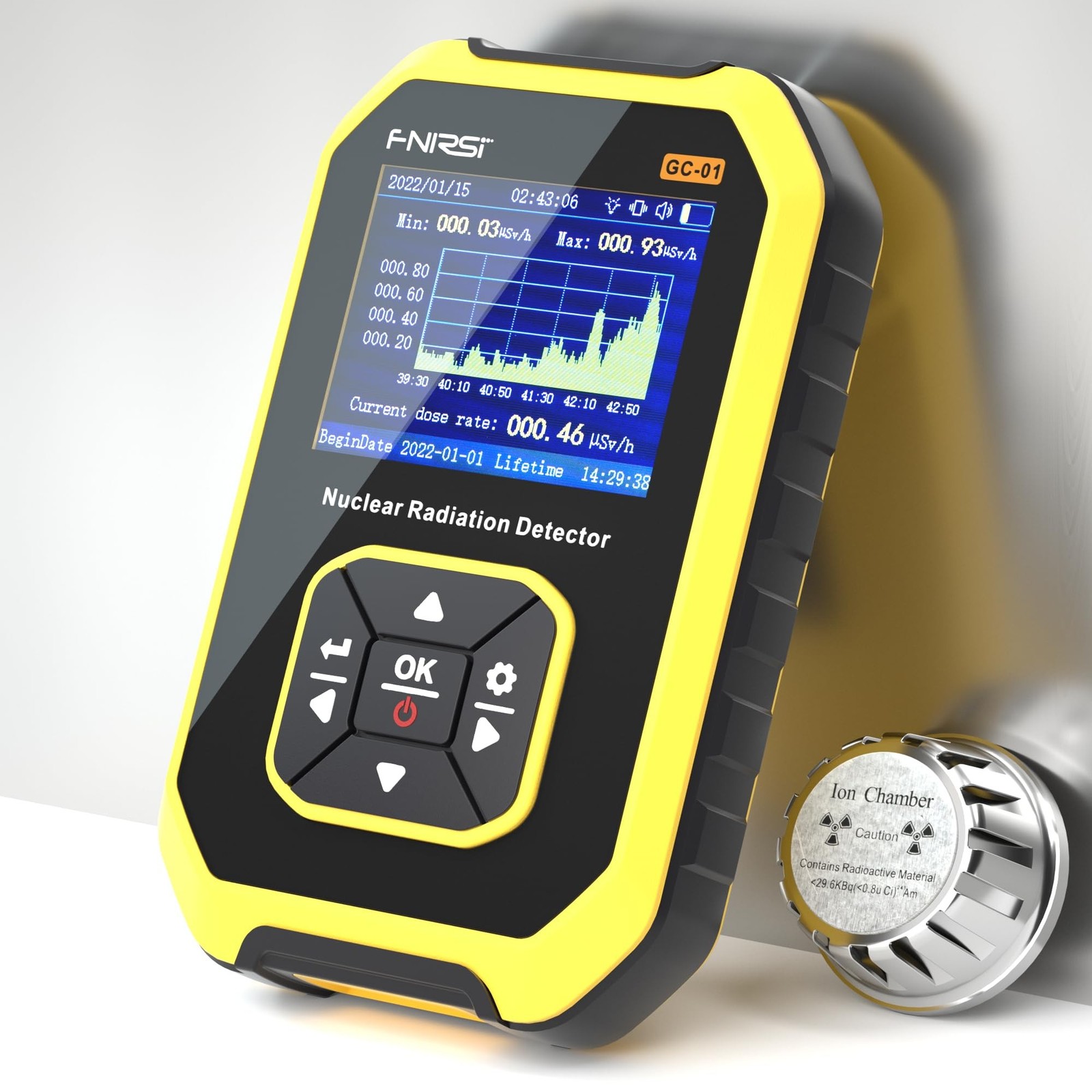 Geiger Counter, FNIRSI GC01 Radiation Detector, γ-Ray β-Ray X-ray Radiation D...
