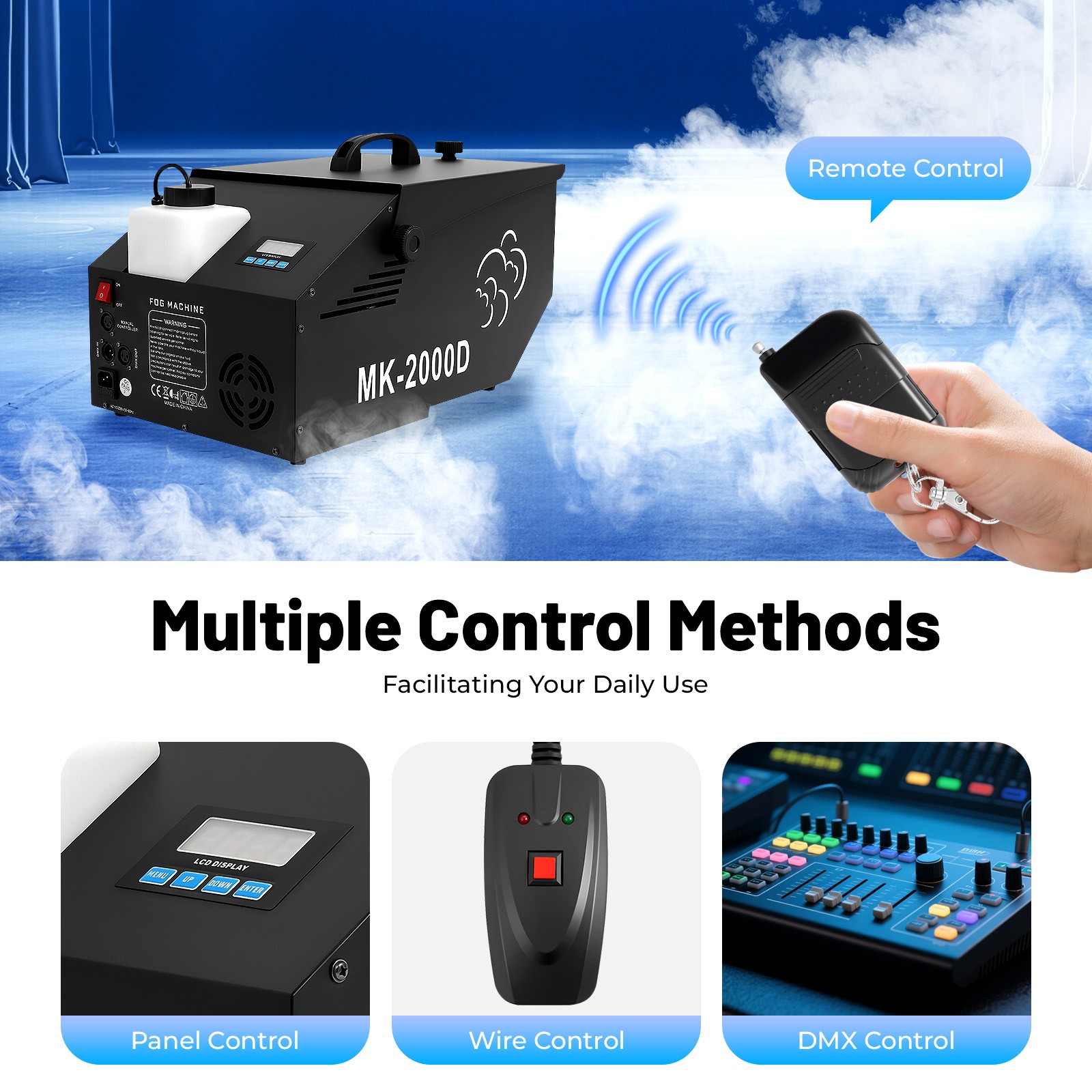 1200W Low Lying Fog Machine Ground Fogger 5000 CFM Dry Ice Fog Machine DJ Smoke