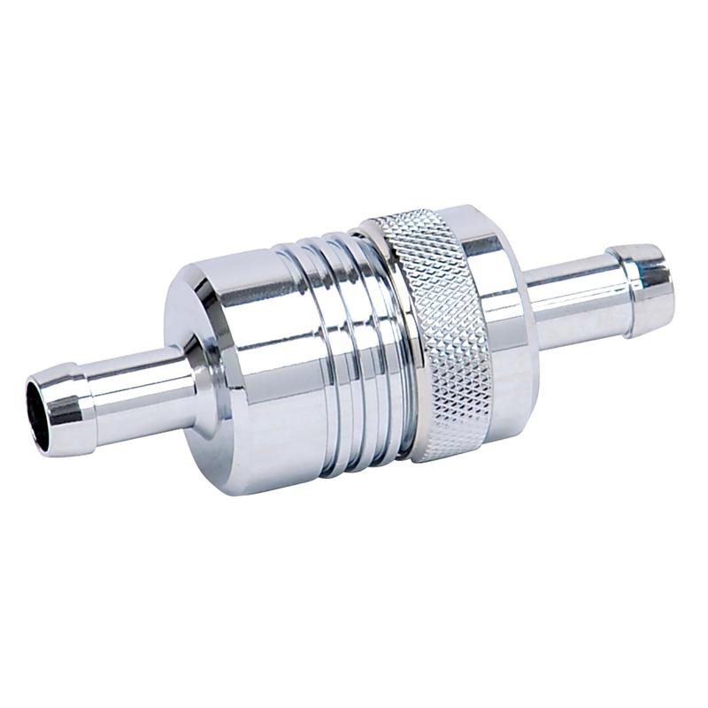 Russell Fuel Filter 645120; 40 Micron Bronze, Chrome Aluminum, 3/8 in. Barb