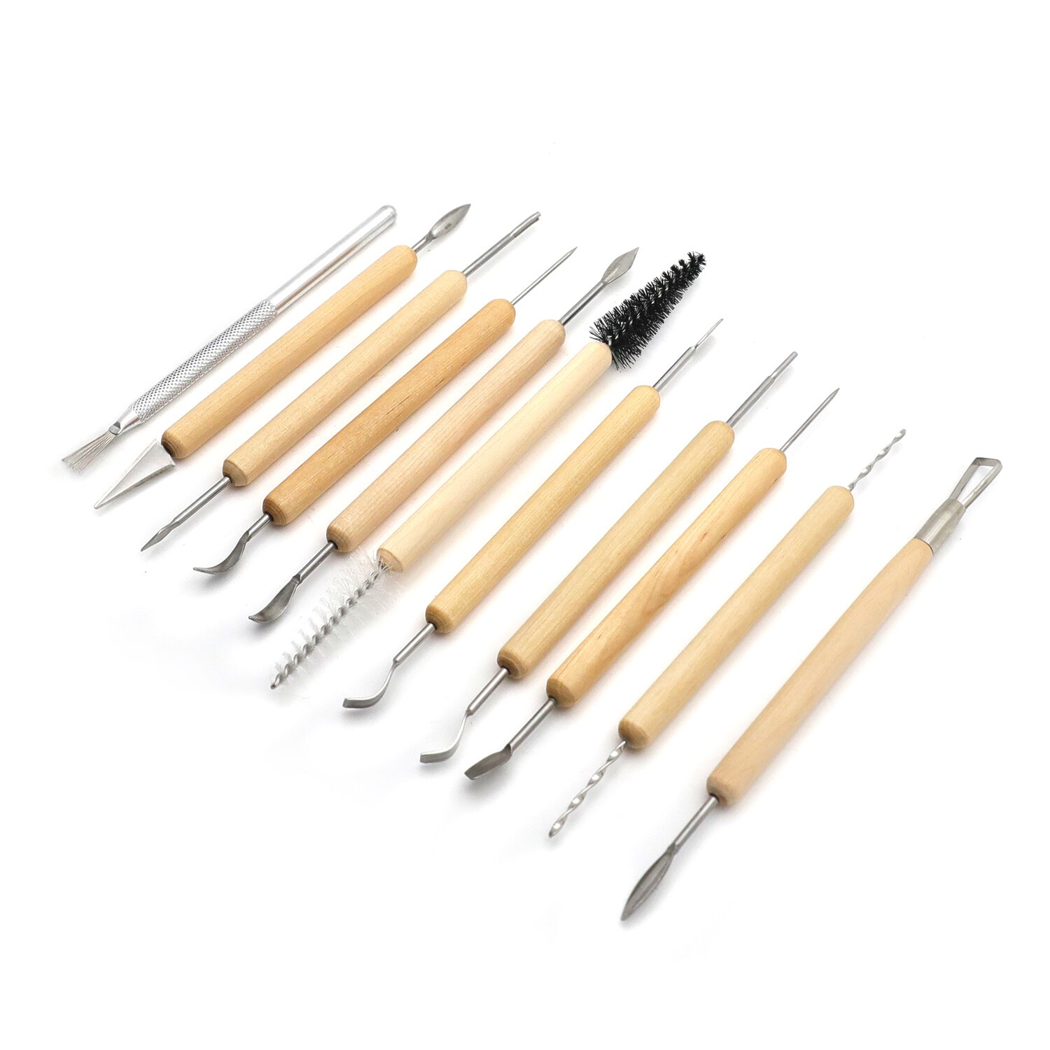 11Pcs Pottery Clay Sculpting Tool Set Wooden Handle Ceramic Carving Shaping Tool