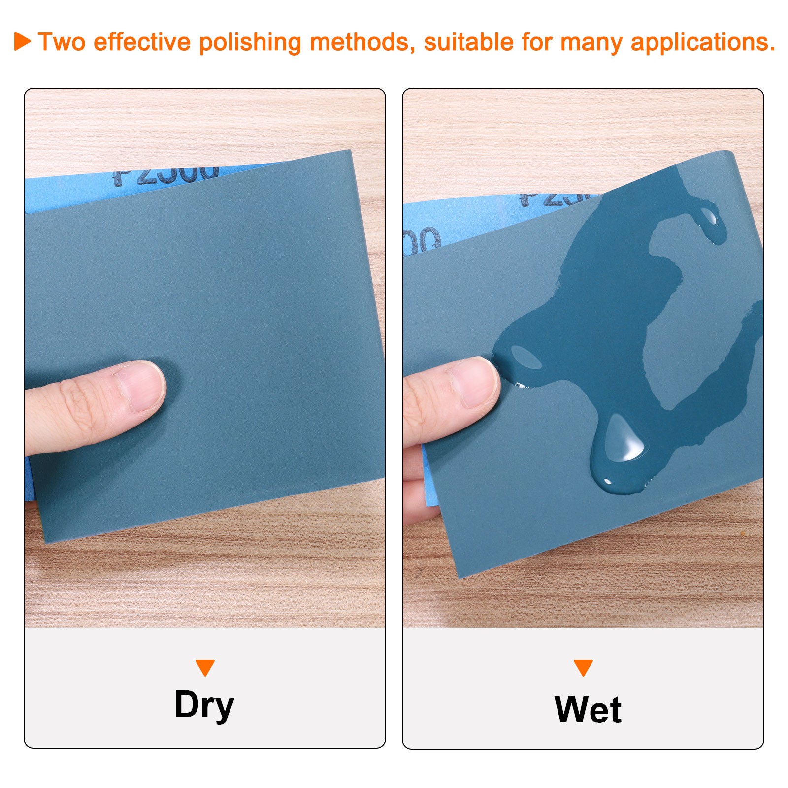 50pcs Sandpaper 1200 Grit Waterproof Backing Abrasive Wet Dry Sanding Sheets