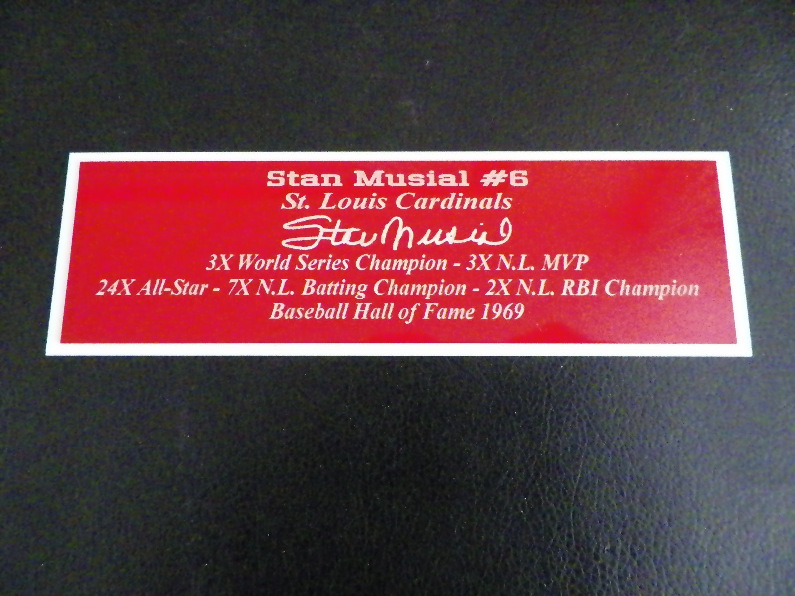 Stan Musial Nameplate St. Louis Cardinals Autograph Photo Bat Hat Jersey