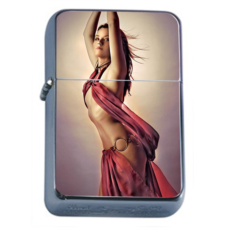 Harem Pin Up Girls D3 Flip Top Oil Lighter Wind Resistant