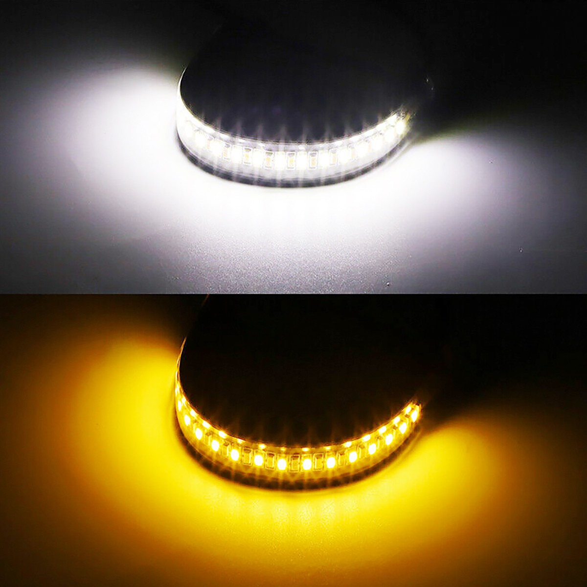 2x Universal Fork Switchback Motorcycle LED Turn Daytime Signal DRL Light Strips