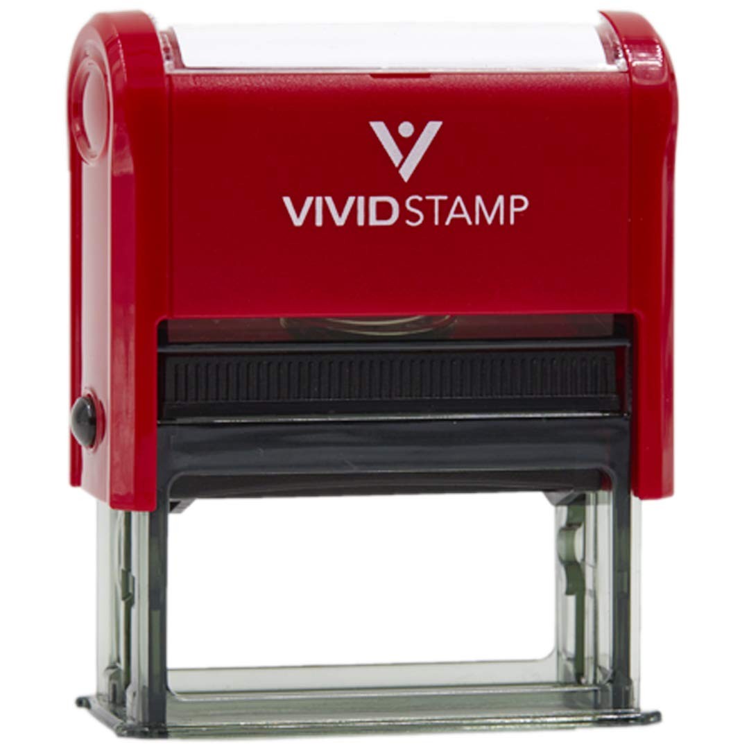 Revised Self-Inking Office Rubber Stamp Red - L
